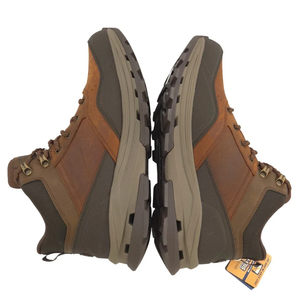 Skechers Glide-Step Randell Brecken Boots Men 11M Brown Waterproof Slip In NEW
